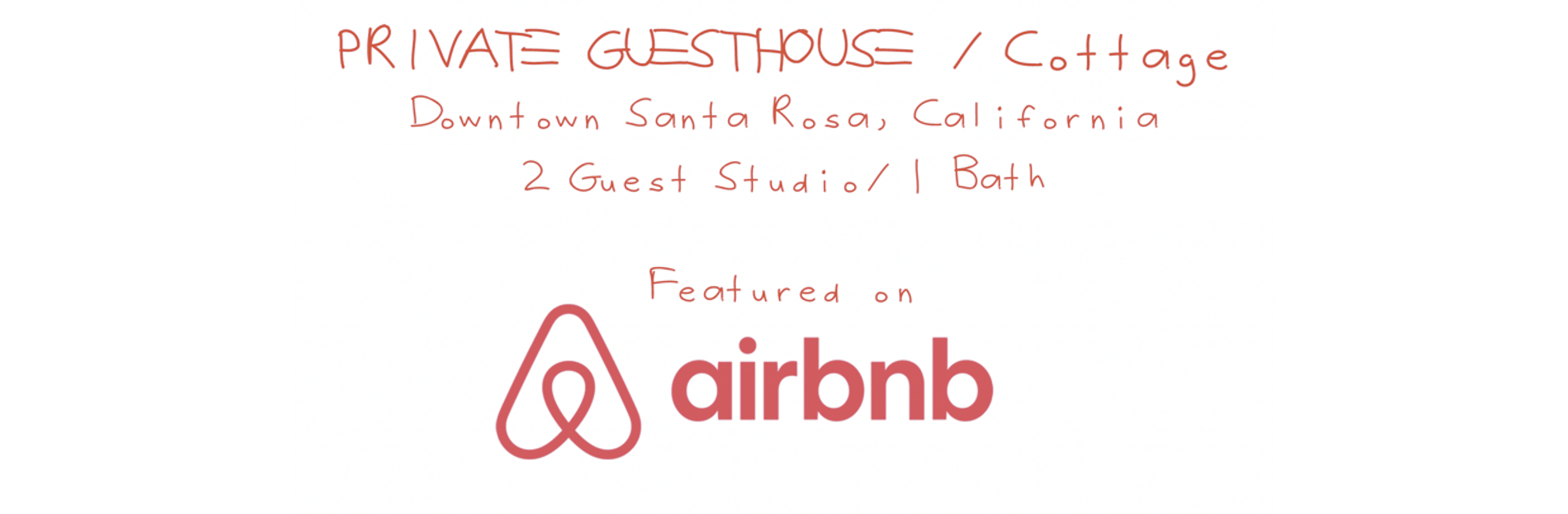A Private Guesthouse/Cottage in Downtown Santa Rosa California for 2 guests, with 1 bath. Featured on AIRBNB